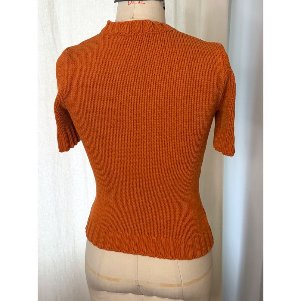 Isabel Marant Vintage Orange Short Sleeve Sweater Top Size 2 1990s - Picture 4 of 8